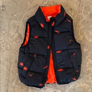 GAP Kids Dark Blue and Bright Orange Dino Vest